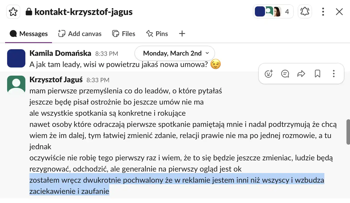 Zrzut rozmowy z zespołem, Krzysztof Jaguś